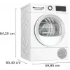 Kondensatsioonkuivati Bosch WQG145APPL 9 kg soojuspump, 14 programmi, LED-ekraan, valge
