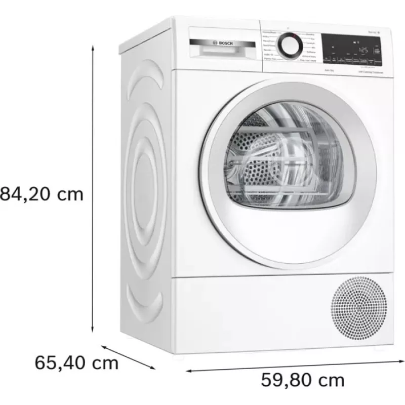 Kondensatsioonkuivati Bosch WQG145APPL 9 kg soojuspump, 14 programmi, LED-ekraan, valge