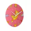 NeXtime klok 8810 Tickle My Tummy, Ø30 cm, Seinale, Roosa/ Mitmevärviline