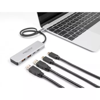 DeLOCK USB-jaotur USB USB-C 10 Gbps 2x Type-A 2x USB-C 35 cm kaabel