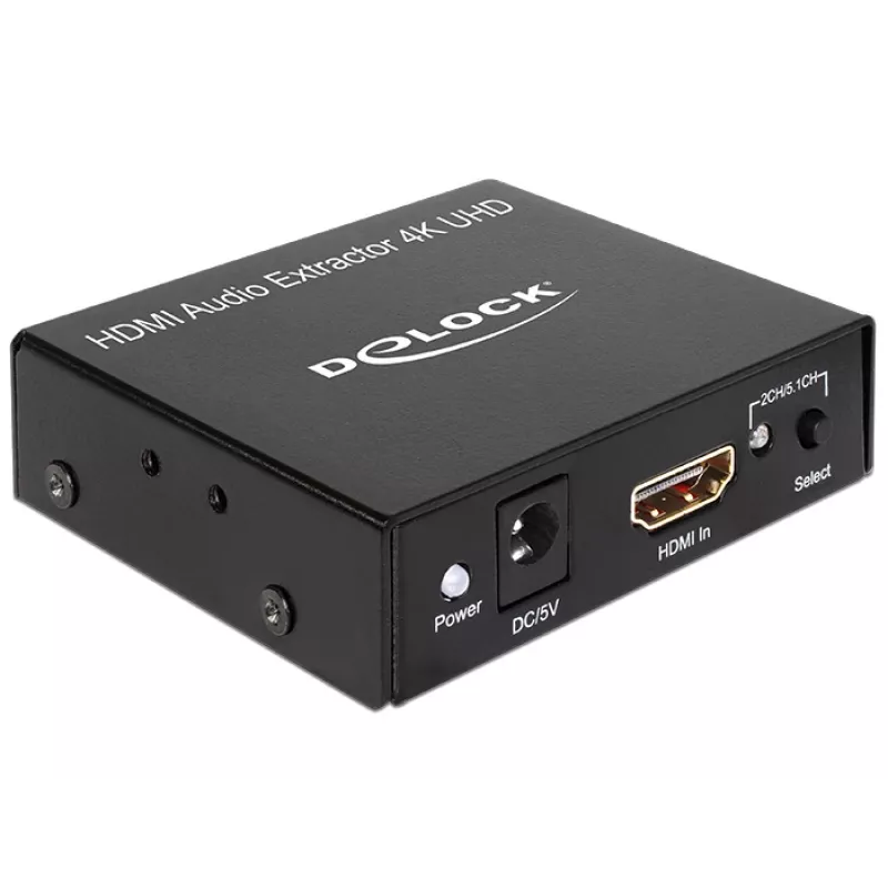 HDMI stereo / 5.1 kanali heli eraldaja 4K, adapter must