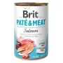 Märg koeratoit Brit Paté & Meat lõhega 400 g — täisväärtuslik konservtoit täiskasvanud koertele, 75% niiskus, 11% valku, 9% rasva