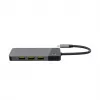 USB Type‑C jaotur roheline Cell HUBGC01 — 7 porti: 3×USB‑A 3.2 Gen 1, 1×USB‑C 3.2 Gen 1, HDMI, microSD+SD mälukaardilugeja — hõbedane