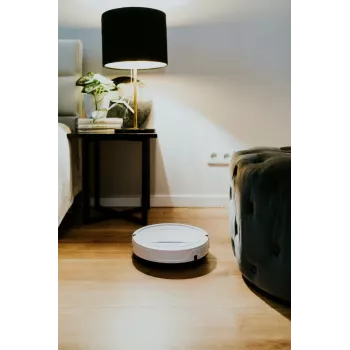 Robot vacuum BLAUPUNKT RVC201 — round, Valge, bagless 0.5 L dust container, 55 min runtime