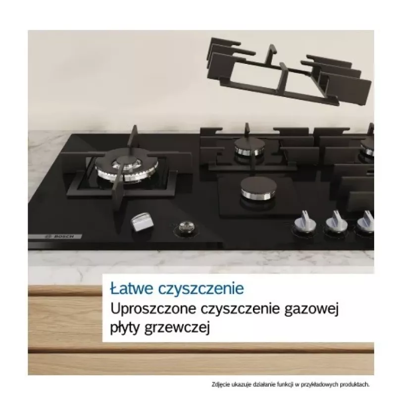 Sisseehitatud gaasipliit Bosch PPP6A2I40, 4 tsooni, malmist restid, must, 590×520×54 mm, pöördnupu juhtimine