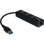 Inter-Tech Argus IT-310 - Hub - 3 x SuperSpeed USB 3.0 + 1 x 10/100/1000 - Lauaarvuti (88885439)