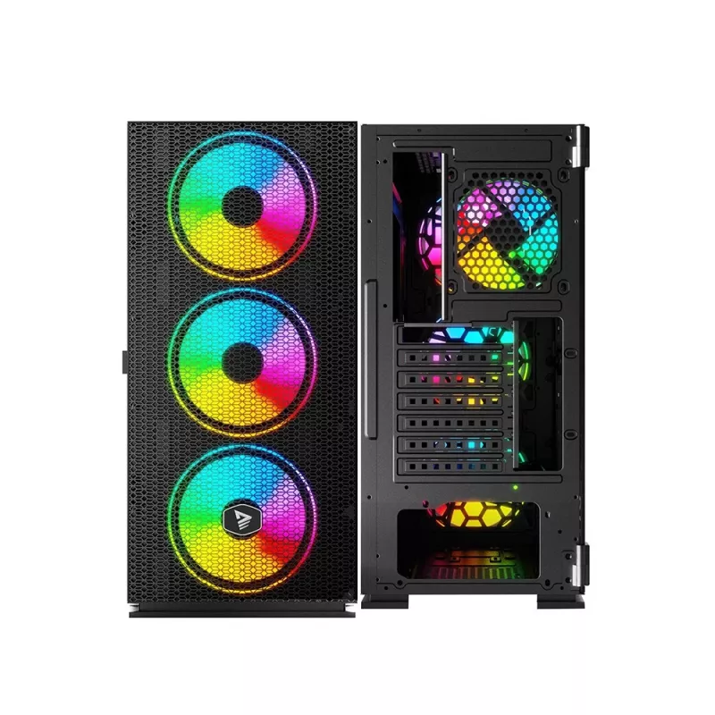 SAVIO arvutikorpus Raptor X1 ARGB klaas/võrk must
