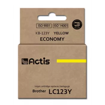 Actis KB-123Y tint (asendus Brother LC123Y/LC121Y jaoks; Standard; 10 ml; kollane)