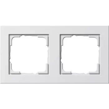 Seinaplaat GIRA E2 Valge — termoplastne kruvivaba kate, 80,8 × 151,9 × 9,3 mm