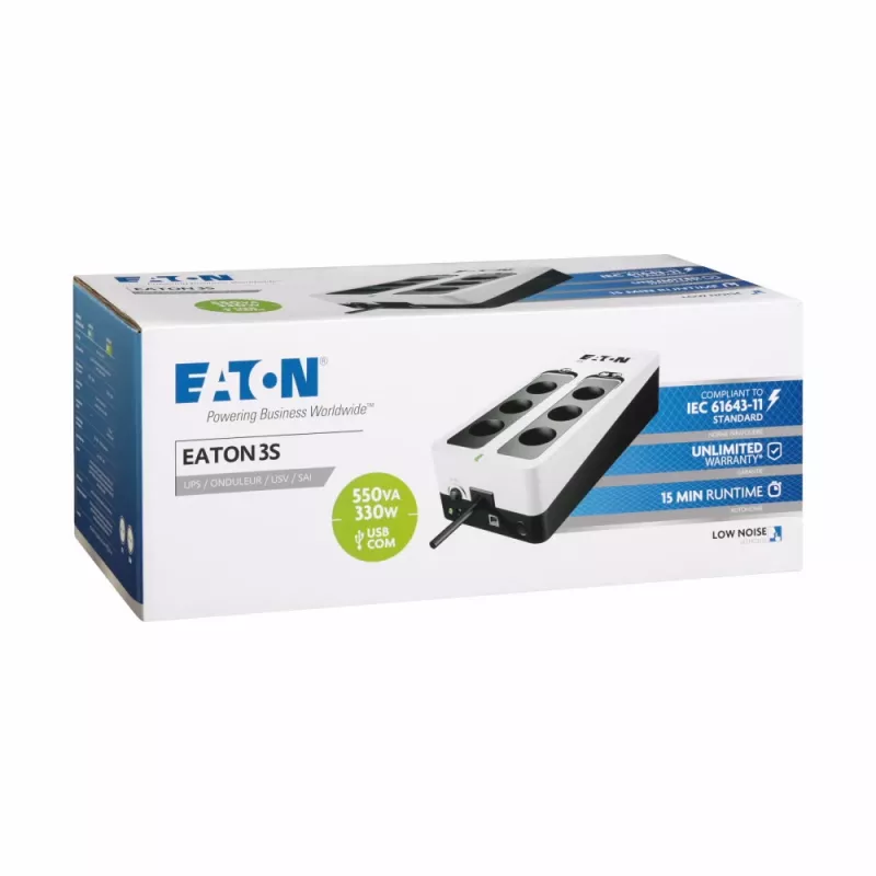 Eaton 3S 550 DIN 0.55 kVA 330 W 6 pistikupesa