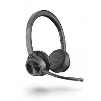 Peakomplekt HP POLY Voyager 4320 Microsoft Teams sertifikaadiga, juhtmega ja Bluetooth, USB-A + BT700 dongel, ümberkõrvaklapid, 1,5 m kaabel, 162 g, must