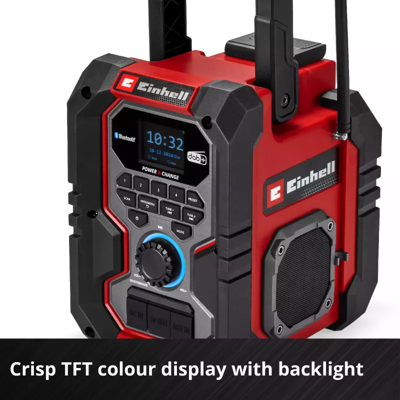 Teisaldatav raadio EINHELL TE-CR 18 Li DAB+ FM Bluetooth USB, akutoitel (ühildub TE-CR 18 Li-ga)