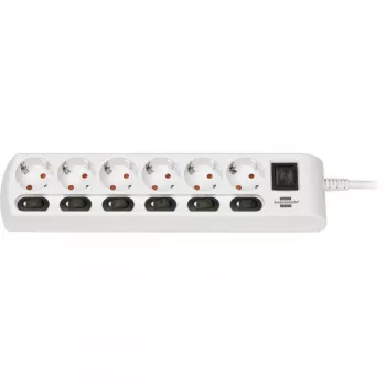 Brennenstuhl 1153110126 pikenduskaabel 2 m 6 vahelduvvoolu väljundit siseruumides valge (1153110126)