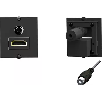 Socket-outlet HDMI + 3.5mm Bachmann 917.189, 1-module, Must
