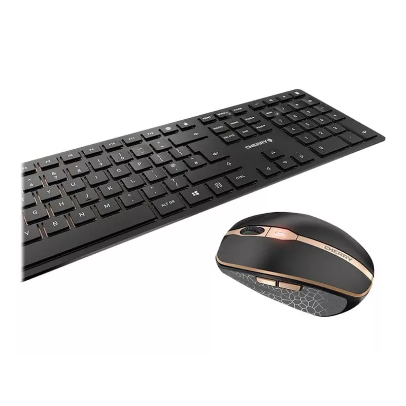 CHERRY DW 9100 SLIM klaviatuur Hiir kaasas Universaalne RF Traadita + Bluetooth Nordic Must