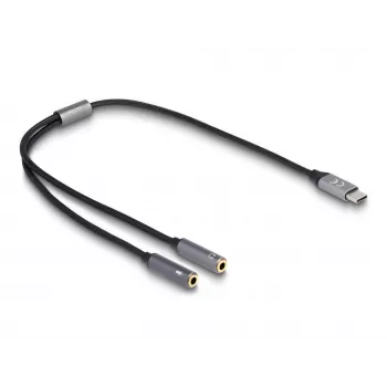 USB USB-C DAC-adapter DeLOCK 66616 24 bitti 96 kHz 2 x 3,5 mm