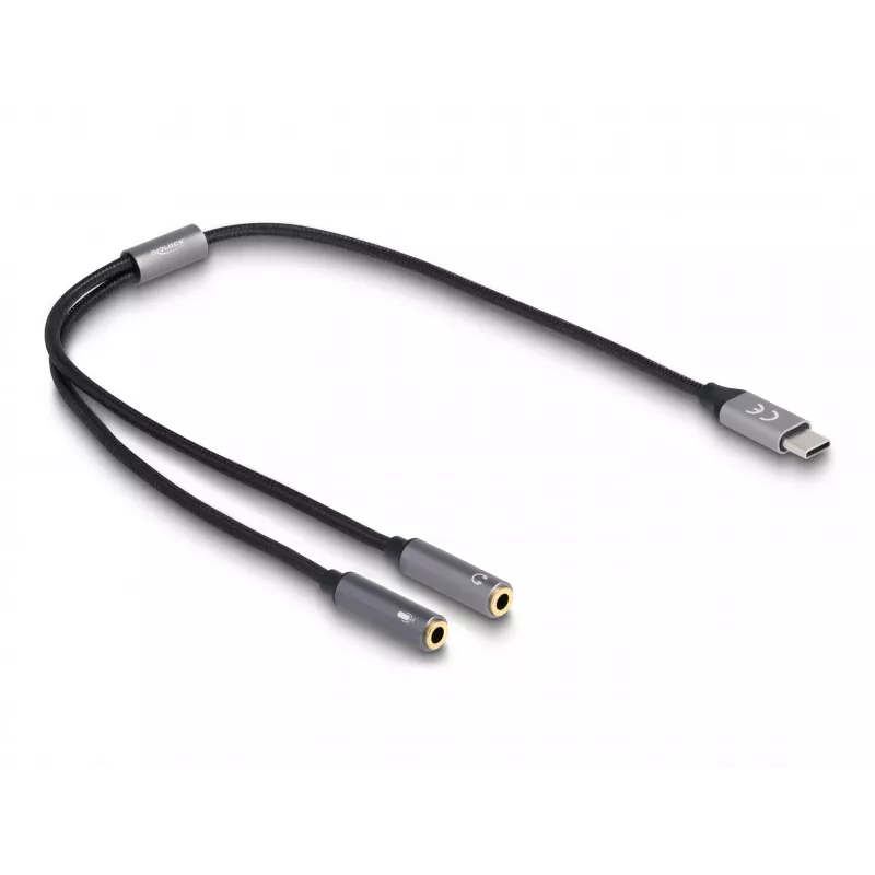 USB USB-C DAC-adapter DeLOCK 66616 24 bitti 96 kHz 2 x 3,5 mm