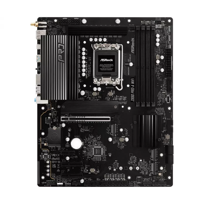 Emaplaat ASRock Z890 Pro-A WiFi — Intel Z890, LGA 1851, ATX, DDR5, 4x DIMM, 256GB, Wi‑Fi 6E, 2.5Gb LAN