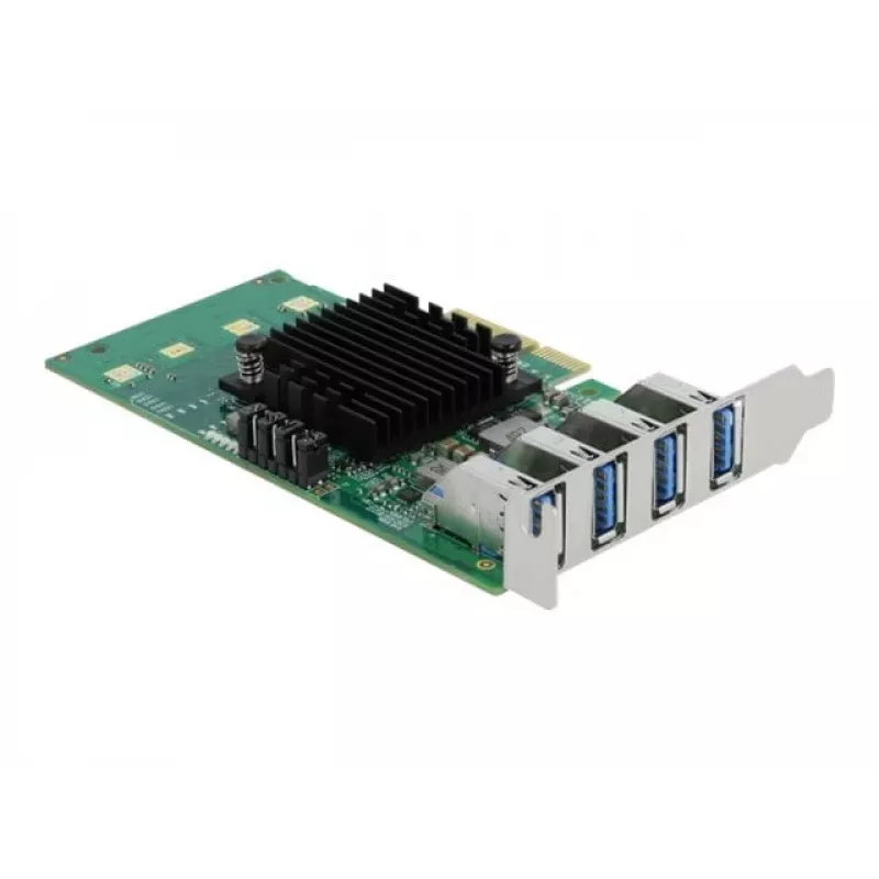 DeLOCK PCI Express x4 kaart 4 x välise USB 3.0 neljakanalilisele - madala profiiliga vormitegur