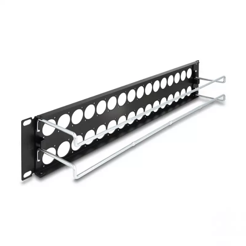 DeLOCK 67057 19-tolline D-tüüpi patch-paneel tõmbetugevdusega, 32 pordiga, must