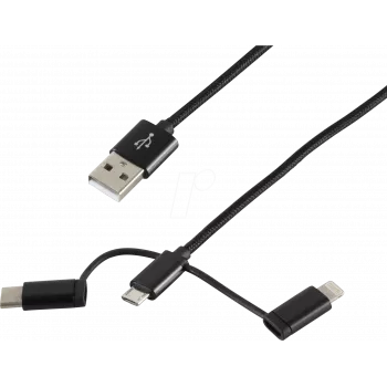 USB-kaabel ShiverPeaks BS14-50068 1 m USB A USB C/Mikro-USB B/Lightning Must