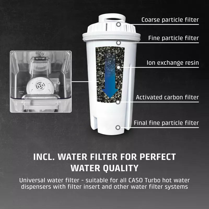 Caso Turbo kuuma vee valamisseade | HW 620 | Veevalamisseade | 2600 W | 2,5 L | Plastik/roostevaba teras | Must/roostevaba teras