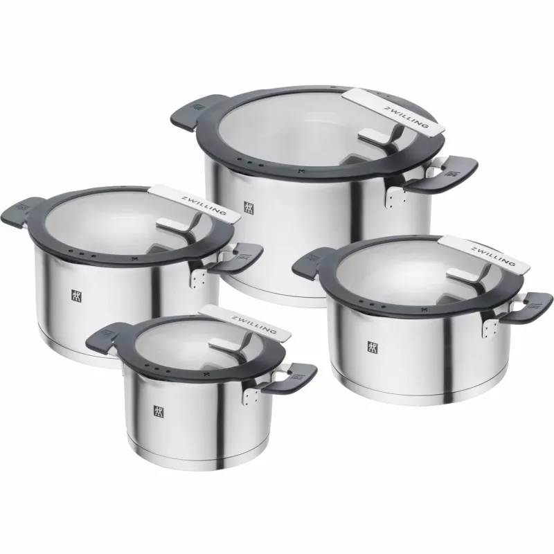 ZWILLING SIMPLIFY 66870-004-0 pottide komplekt roostevabast terasest 4 tk. hõbedane must