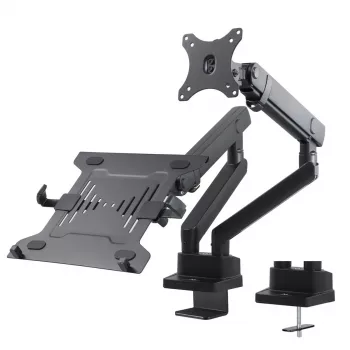 Monitor and Laptop Dual Desk Mount MACLEAN MC-813 for 17–32 inch screens, VESA 75x75/100x100
