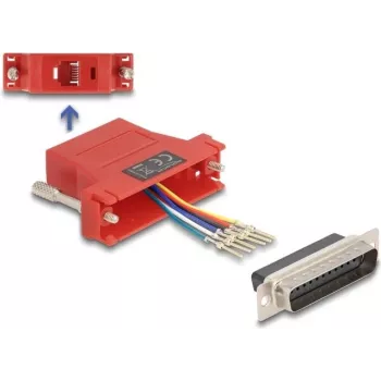 Adaptermuundur DELOCK 67094 — D-Sub 25 (emale/isa) RJ12-le, punane