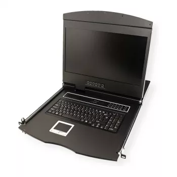 Rack-konsool VALUE 26.99.0123, 17-tolline (43,2 cm) LCD, 1280×1024, 1U, prantsuse klaviatuur, must