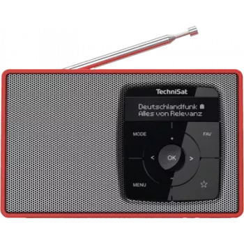 DAB+ digitaalraadio TECHNISAT Digitradio 2 punane/hõbedane — kaasaskantav DAB+/FM-vastuvõtja, sisseehitatud kõlar