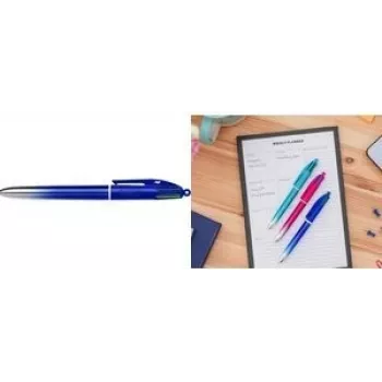 Keeratav kuulpliiats BIC Colors Smooth 12 tk must sinine roheline punane