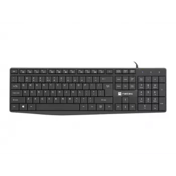 Juhtmega täissuuruses klaviatuur NATEC NAUTILUS NKL-1950 — USB, QWERTY US International, 105 klahvi, must