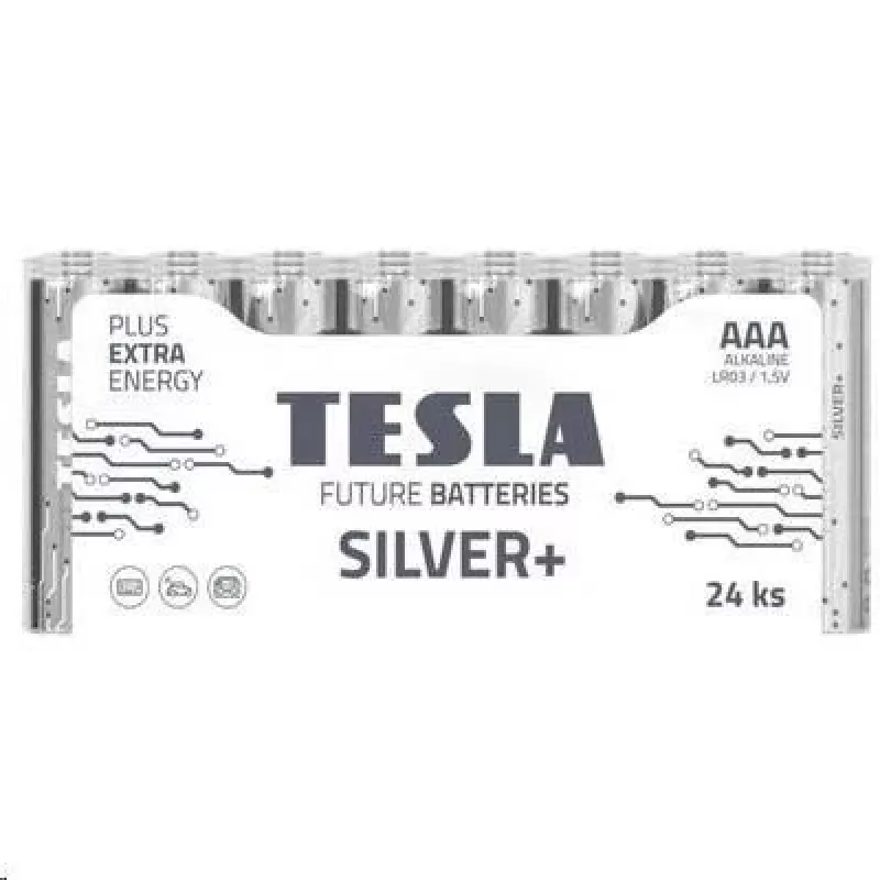 Tesla AAA Hõbedane+ leelispatareid LR03 1150 mAh (24 tk) (13032410)