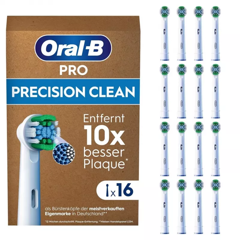 Oral B Precision Clean Toothbrush Heads 16 Pack Valge