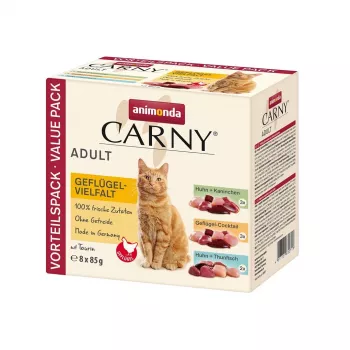 ANIMONDA Carny Adult linnulihasegu - märg kassitoit - 8x85g