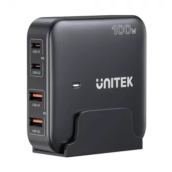 Uniteki lauaadapter P1229ABK01-EU 100W 2× USB-A ja 2× USB-C-ga