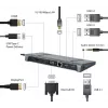 Laptop dock Gembird A-CM-COMBO9-02 USB 3.2 Gen 1 USB-C, HDMI, VGA, 3×USB-A, Gigabit Ethernet, 87W PD, hall