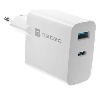 NATEC NUC-2144 mobiilseadme laadija universaalne valge vahelduvvoolu kiirlaadimine siseruumides