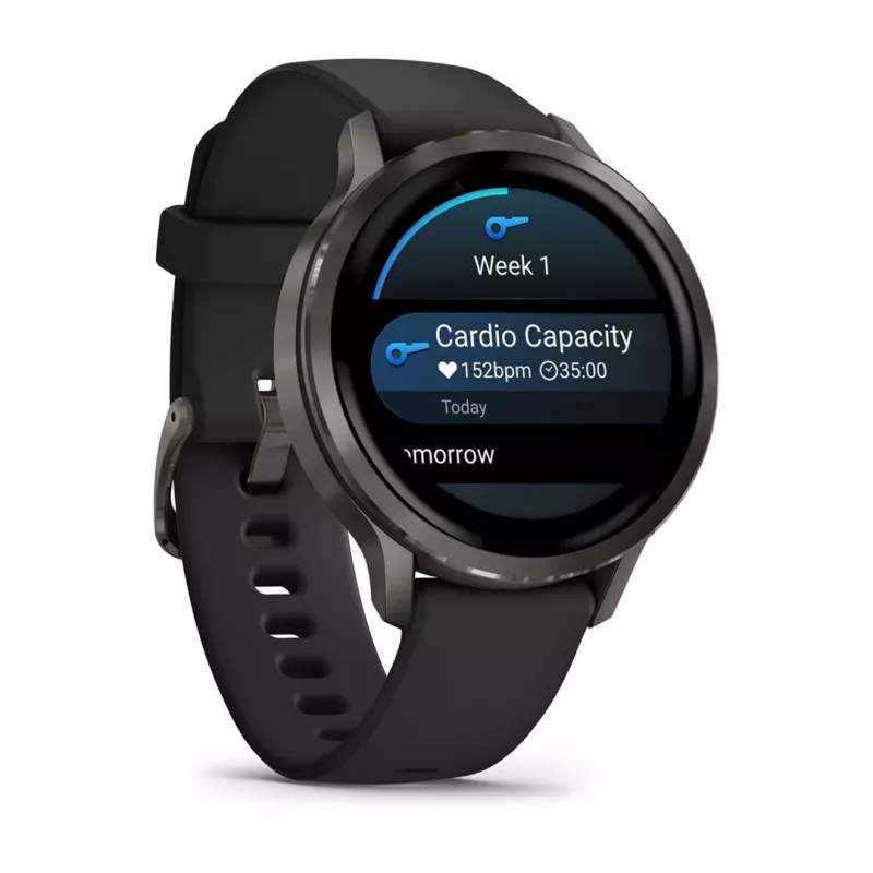 Garmin Venu 4 3,05 cm (1,2) AMOLED 41 mm Digitaalne 390 x 390 pikslit Puuteekraan Must Wi-Fi GPS (satelliit)