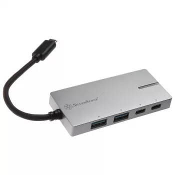 USB 3.1-C adapter SILVERSTONE SST-EP09C — USB-C to USB-A ühenduvus, hõbedane viimistlus