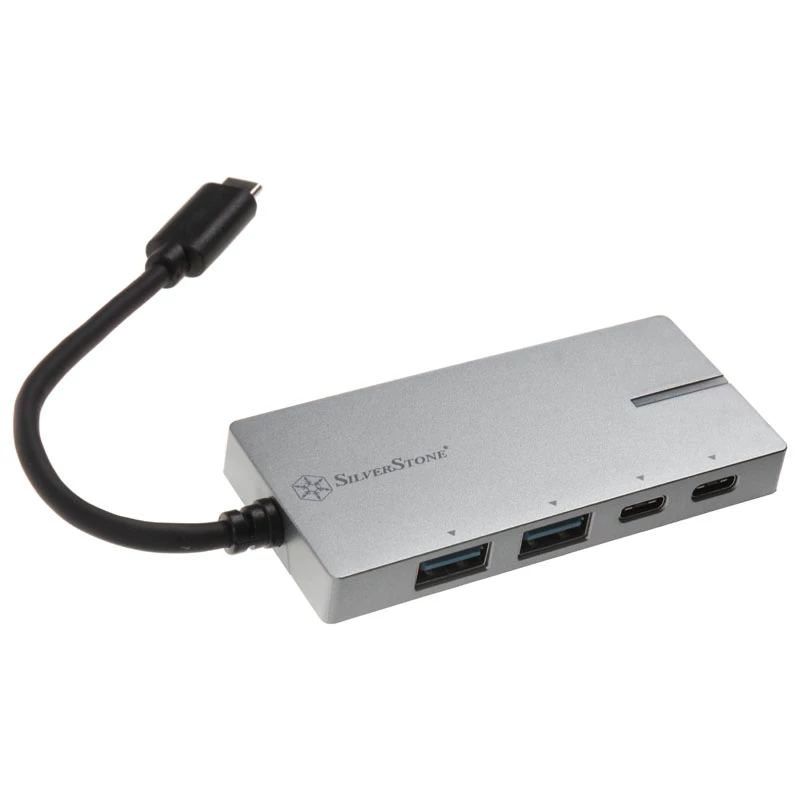 USB 3.1-C adapter SILVERSTONE SST-EP09C — USB-C to USB-A ühenduvus, hõbedane viimistlus