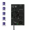 Qoltec 53042 katkematu toiteallikas (UPS) topeltmuundusega (Online) 1 kVA 800 W 2 vahelduvvoolu pistikupesa