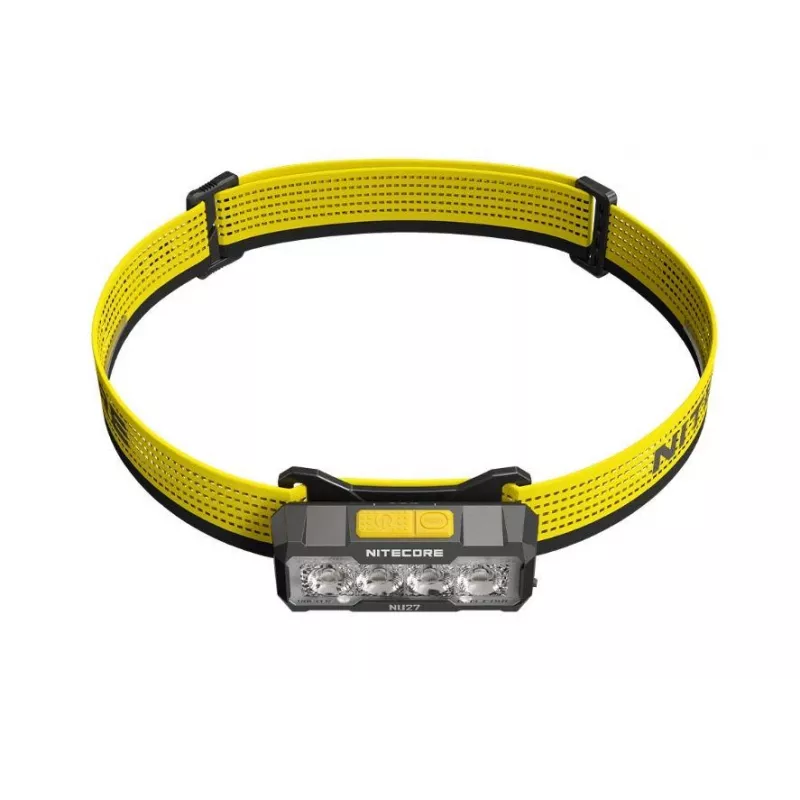 Nitecore NU27 otsmikulamp must, kollane peapaelaga LED-lamp