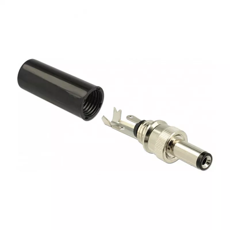 DeLOCK 89915 Traatühendusega pistik Alalisvool Must Nikkel 1.06 cm Välisläbimõõt