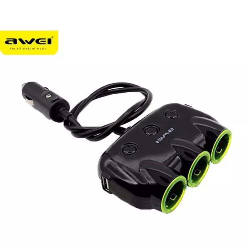 Auto sigaretisüütaja pesa adapter Awei C-35 12V ja 24V elektripistikute jaoks