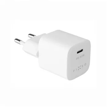 Kaasaskantav USB-C reisilaadija FIXED FIXC30M-C-WH 30W kompaktne disain