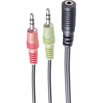 Audio Kaabel ShiverPeaks BS14-05040 0,15m 2x3,5mm Isane Emane Must