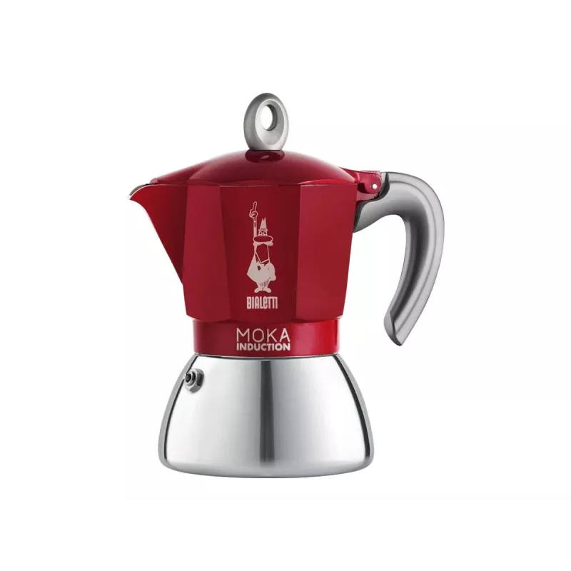 Moka pot Bialetti Moka induction 0,1 L Punane Hõbedane