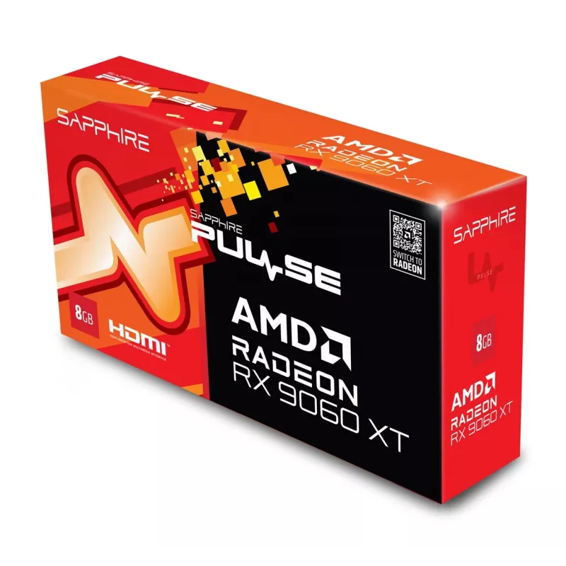 Graafikakaart Sapphire Radeon RX 9060 XT 8GB GDDR6, 128-bit, PCIe 5.0, 3320 MHz, 2x DP + HDMI